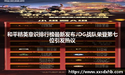 和平精英意识排行榜最新发布JDG战队荣登第七位引发热议
